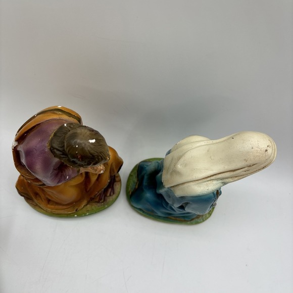 Vintage Chalkware Mary & Joseph Nativity Figures 7" Tall - Picture 8 of 10